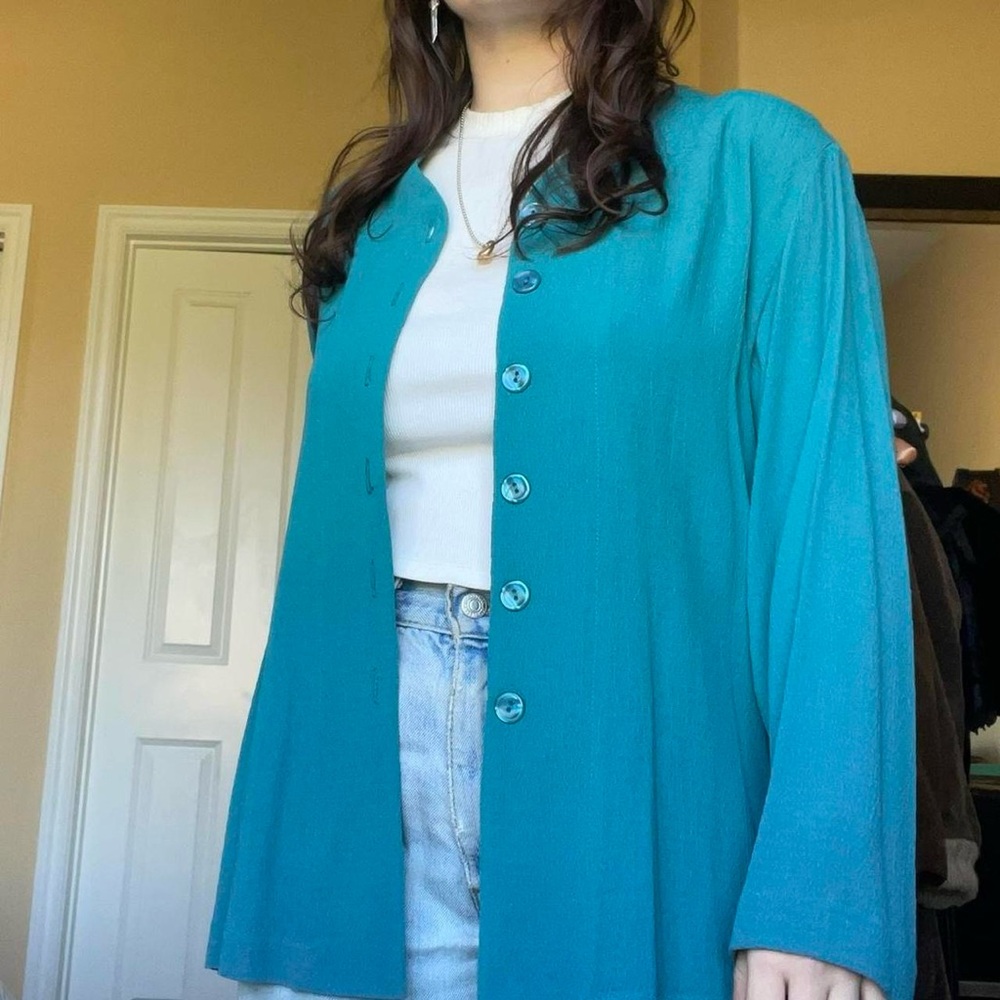 Teal Button Down